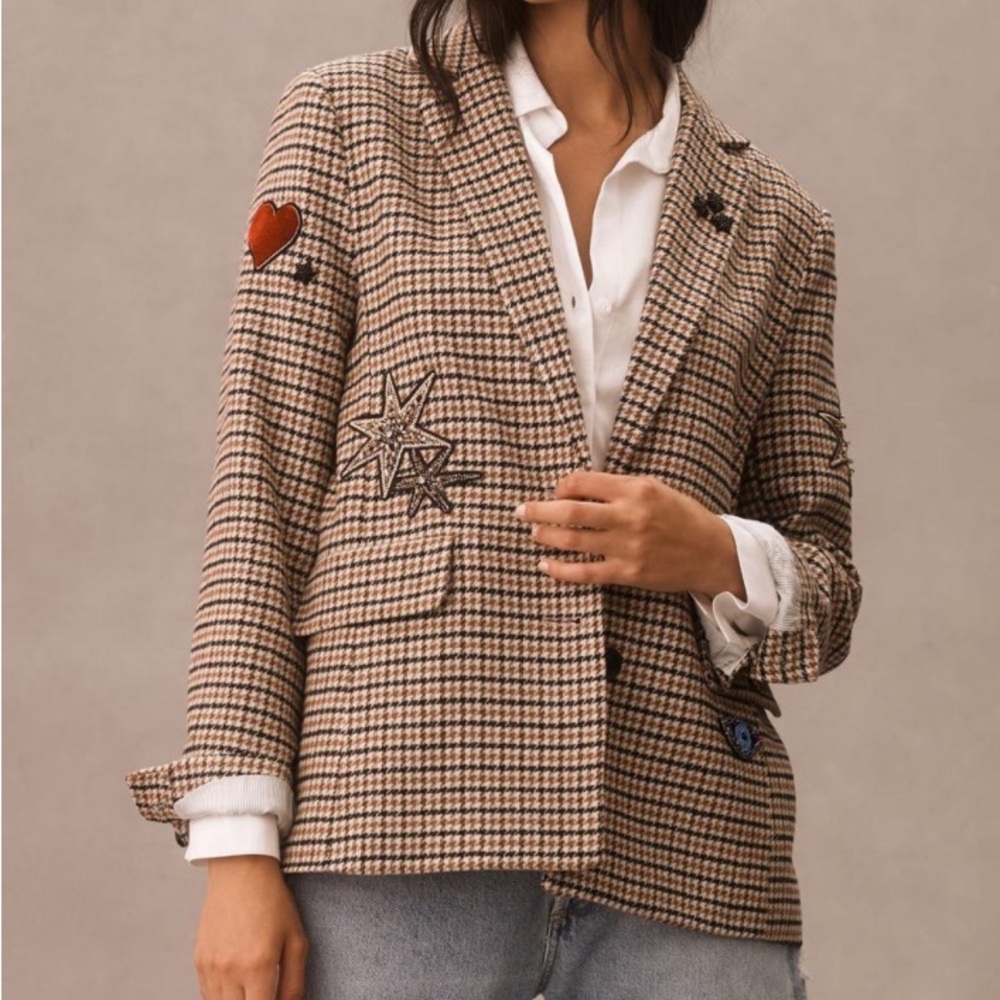 Anthropologie Appliqué Blazer NWT size large